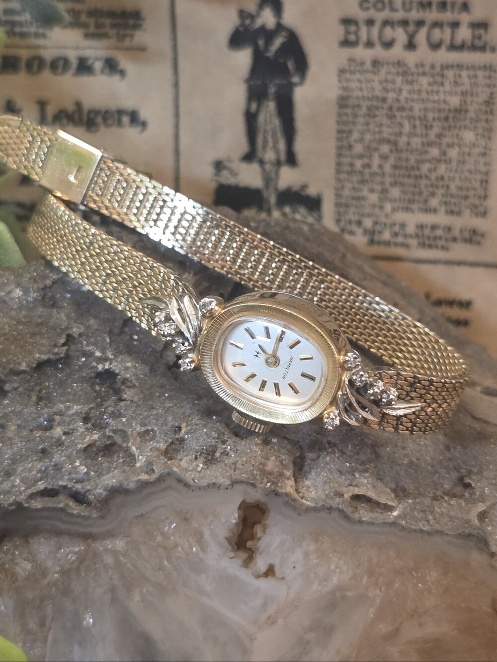 Ladies Hamilton Diamond 10K Watch Rolled Gold Plate with 10Kgf Duchess Band